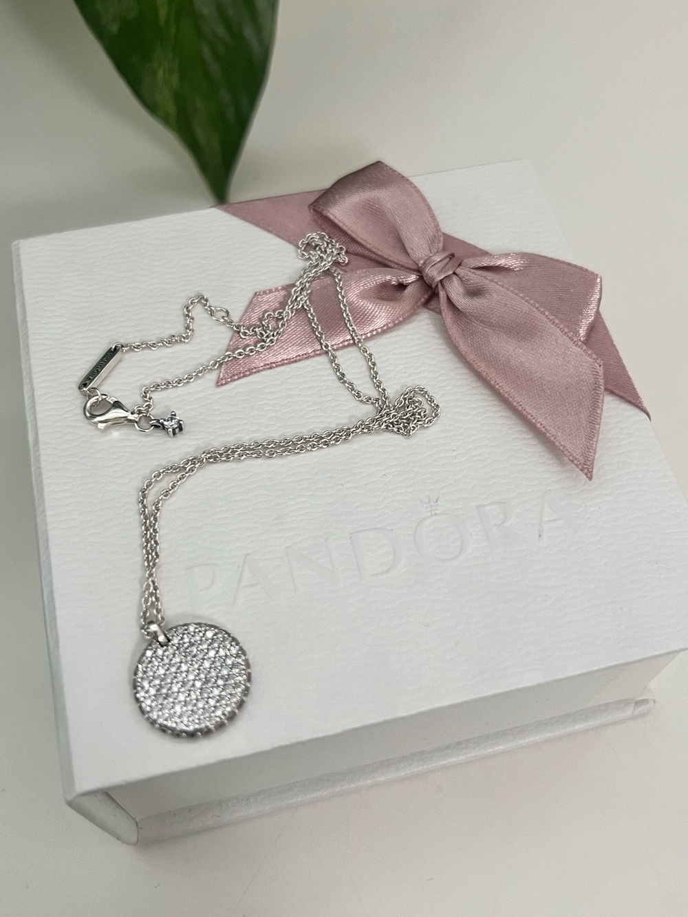 Pandora Timeless Pavé Round CZ Pendant & Necklace, 925